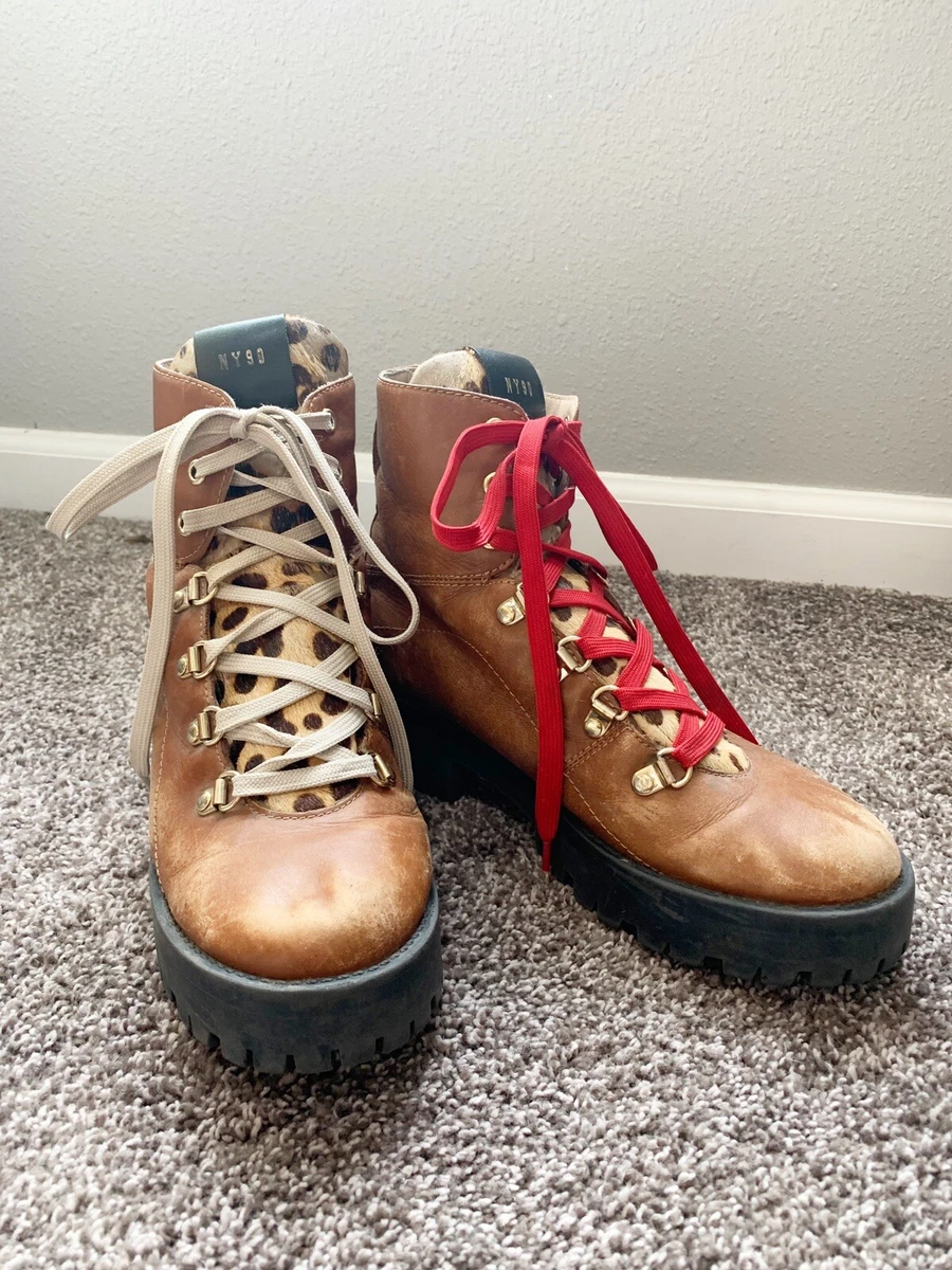 Steve Madden Boom Hiker Boots Leopard Print Size 8.5 eBay
