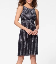 NWT CACHE Printed Stripe SEXY Evening Dress Cocktail   2 4 8 10 12    (S M L )