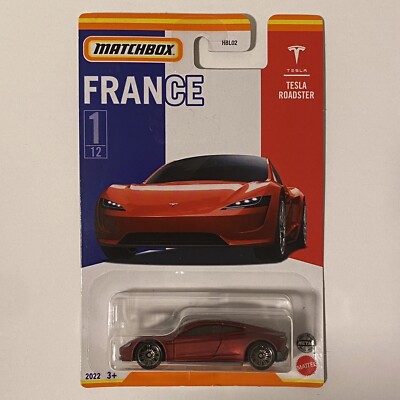 2021 Matchbox Tesla Roadster 1/12 France (HFH68-LA10 / HBL02) NEU & OVP