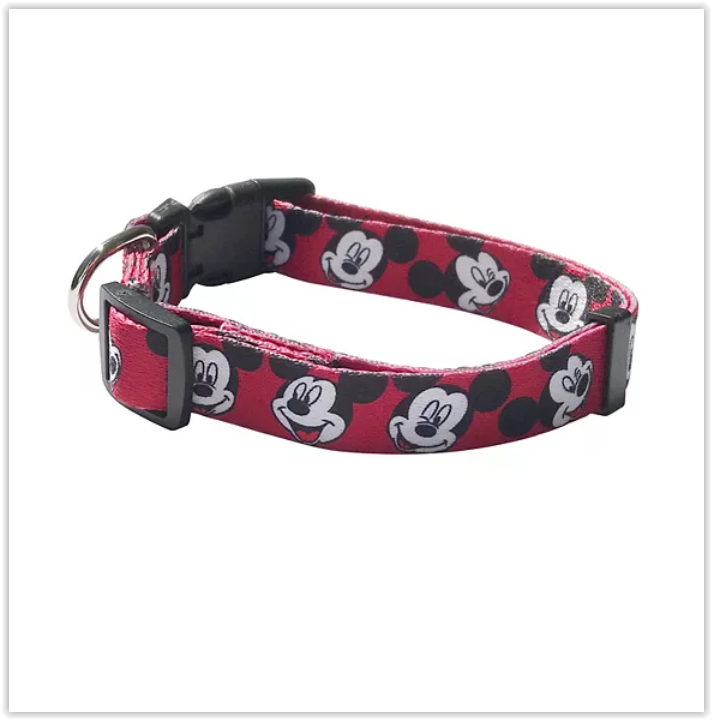 NWT DISNEY MICKEY MOUSE Adjustable DOG COLLAR, Red SIZE MEDIUM