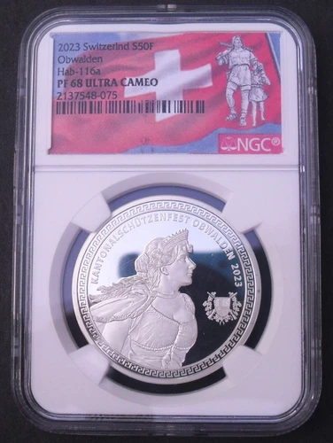 2023  Switzerland S50F , NGC PF 68 Ultra Cameo, Obwalden Shooting Festival