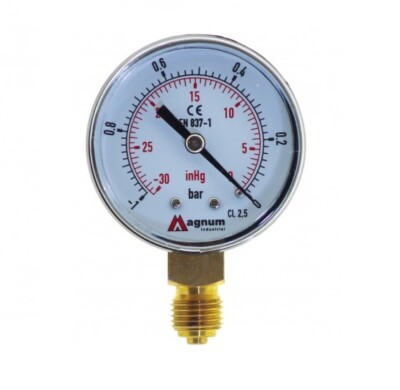 50mm -30 bis 0 Psi -1 bis 0 Bar 1/4''Vakuummessgerät RADIALE Druckluftmesser