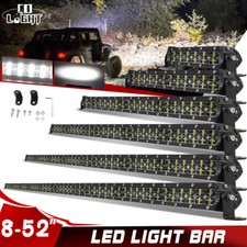7 14 22 32 42 52 Slim Led Light Bar Spot Flood Combo Driving Truck Suv Offroad