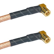 RG400 SMB FEMALE ANGLE to SMB FEMALE ANGLE RF Cable FAST-SHIP LOT