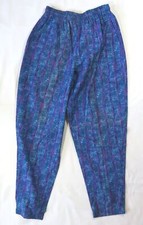 80's 90's Vintage Gym Workout Parachute Baggy Pants Print Hammer Harem Surf Bust