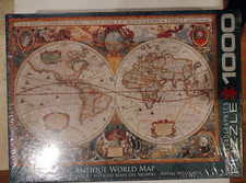 Antique World Map Eurographics Puzzle 2000 Pieces 1997 Brand New Made In USA