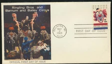Ringling Brothers Circus Stamp #1309 Official First Cachet FDC Unadd LOT 1617