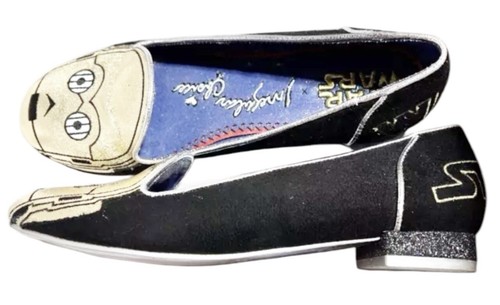 IRREGULAR CHOICE Size 7.5…….”CP3O” Star Wars Embellished Flats. Pre Loved w/Box - Picture 2 of 9