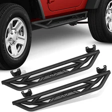 Black Steel Running Boards Drop Side Steps for 2007-2018 Jeep Wrangler JK 2 Door