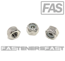(25) 10-32 Stainless Steel Nylon Insert Lock Nuts - 316 Marine Grade Stainless