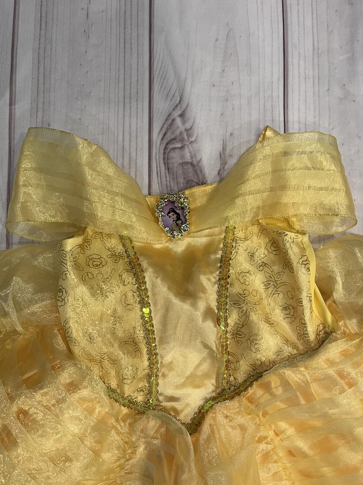 Disney Belle Beauty & The Beast Princess Yellow Tulle Dress Up Costume XS 3T/4T - Image 2 of 4