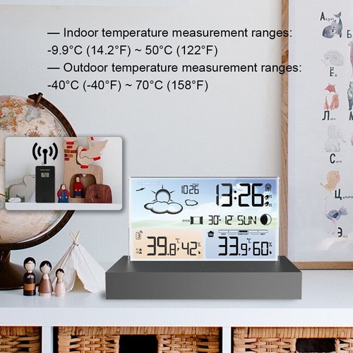 Wireless Digital Indoor Outdoor Weather Station Clock Thermometer Hygrometer - Picture 5 of 12