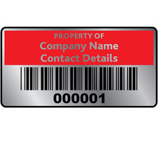 Asset ID Labels Silver - Standard Size - Choice of Sticker Colours (D2)