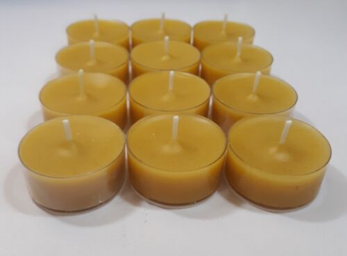 100% Beeswax Tealight Candles Bulk USA Honey Tea Lights Bees Wax Emergency Light