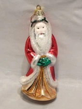 Santa's Best Mercury Glass Santa Ornament