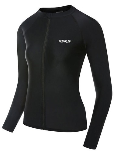 Women Swimsuit Zipper Top Wetsuit Shirts Bathing Outdoor Sport Hiking Running - Picture 7 of 25