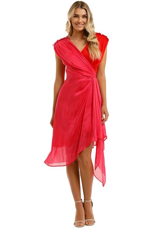 open lace back dress Leo Lin Jessica Bustier Gown - Red main image 1