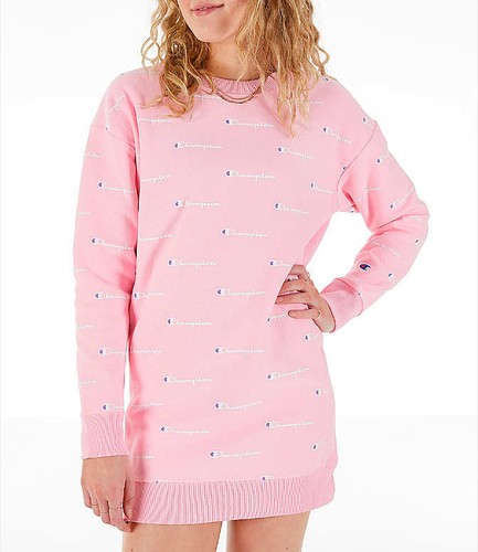 WOMENS CHAMPION LIFE REVERSE WEAVE ALLOVER PRINT CREW SWEATSHIRT DRESS |  eBay