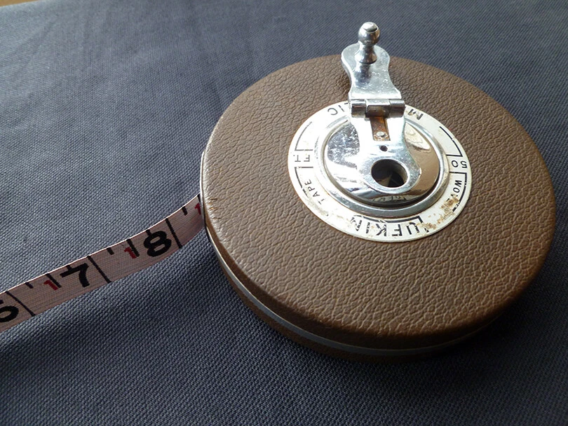vintage LUFKIN RULE CO. 50 FT Woven Tape Measure Metallic
