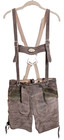 Lederhosen Men US Sz 32  Leather Suspenders Shorts Oktoberfest Outfit Gray Green — photo 2