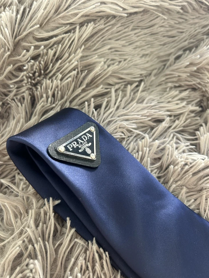New Prada Anagram Tie  Blue - Imagen 2 de 4