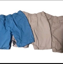 Lucky Brand Kids Cotton Shorts Lot of 3 Size 5 Blue Khaki Solid Elastic