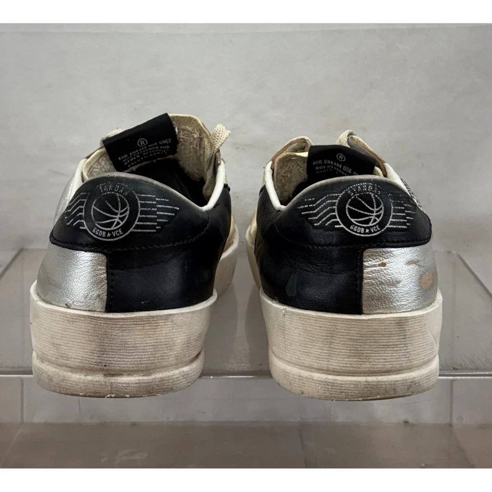 Golden Goose Stardan Sneakers Platform Silver Black Star Size 39 Low Top - Image 4 of 4