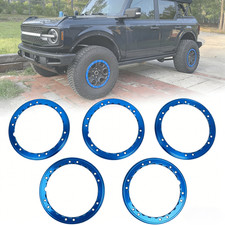 5x Blue Bead Lock Wheel Trim Rings Kit For 2021-2026 Ford Bronco Beauty Rings 5x Blue Bead Lock Wheel Trim Rings Kit For 2021-2026 Ford Bronco Beauty Rings