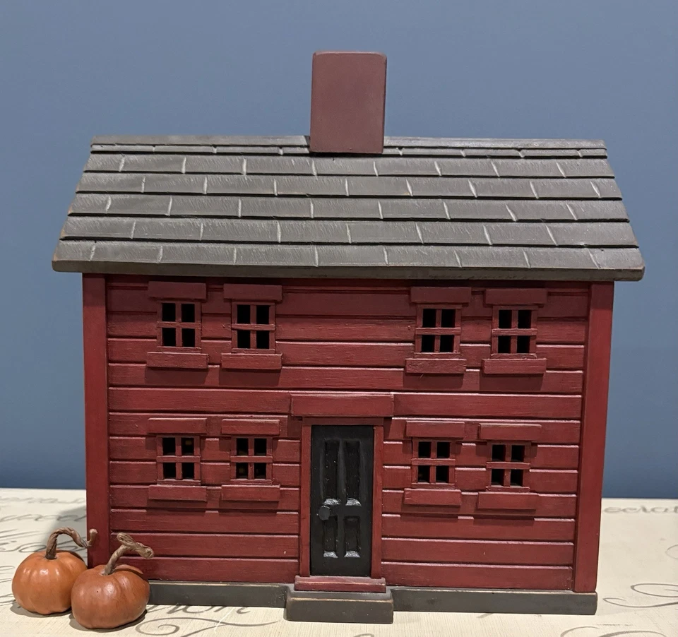 Arte popular Harold Turpin 2 pisos - Casa de caja de sal roja Foto 3 de 4