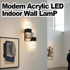 LED Wall Lamp U-shaped Double-headed Up-down Sconce Mounted Bed Side Lamps Black