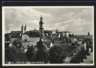 Ansichtskarte Freising, Turm St. Georg und Domberg 1937 