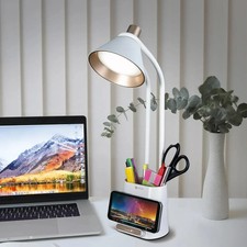 OttLite Wellness LED Desk Light Organiser Lamp & Wireless Phone Charging Stand