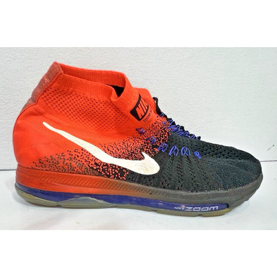 Nike Zoom All Out Flyknit Men's 8 Black orange 844134-008 Running Trainers