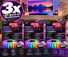3x 5m LED Band Backlight TV Hintergrund-Beleuchtung USB Licht Stripe Streifen