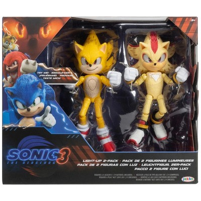 Jakks Sonic The Hedgehog 3 Light-Up Super Sonic & Super Shadow 2 Pack Figurenset