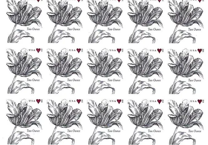 160 Estampillas Forever 4 Hojas ROSA VINTAGE + 4 Hojas 2 OZ TULIPÁN VINTAGE Foto 4 de 4