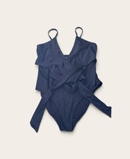 Aerie American Eagle Swimsuit XL One Piece Full Coverage Black Wrap Slimming