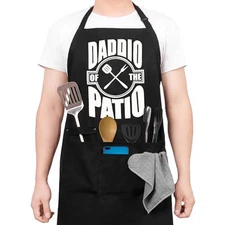 Funny Cooking Chef Apron with Pockets BBQ Kitchen Work Aprons Birthday Daddio