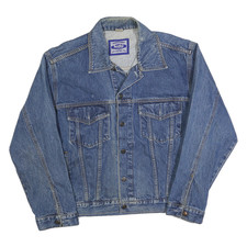 HARD ROCK CAFE Mens Blue Denim Jacket S Cotton Button Front Classic Style