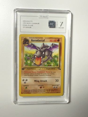 Aerodactyl (1st Edition) graded TAG 7 for sale on eBay