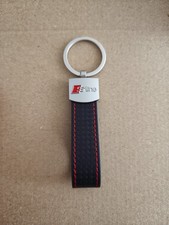 Audi Sline Schlüsselanhänger Keychain Leder Anhänger Schwarz / Neu.