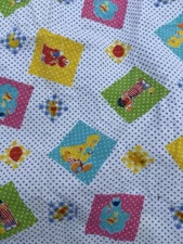 Vintage Sesame Street Y2K Receiving Blanket Big Bird Ernie Cookie Monster
