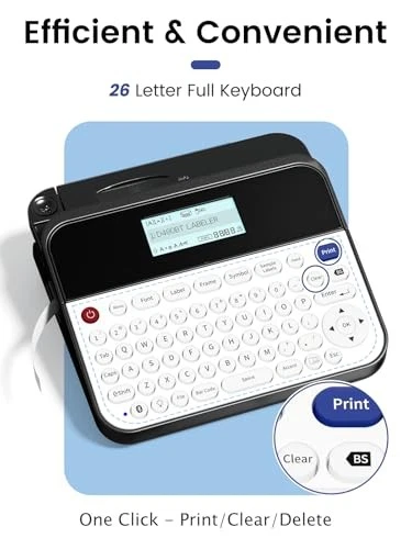 Portable Label Maker Machine with Waterproof Tapes for Home and Office Organization