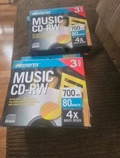 Memorex CD-RW 4x 80 Min 700MB Rewritable Compact Discs - Lot of 3 - Sealed