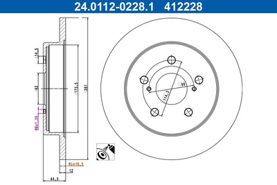 ATE 24.0112-0228.1 Bremsscheibe für LEXUS,TOYOTA