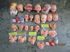 Lot Of Vintage Rubber Plastic Doll Craft Heads New