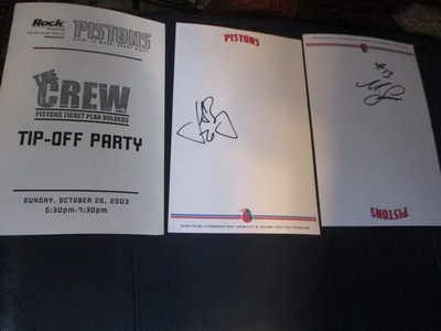 2003 DETROIT PISTONS Season Ticket Holder Tip Off Party W/4 Autographs