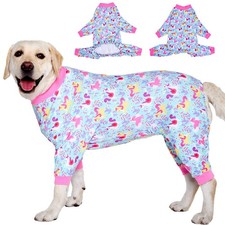 LovinPet 4-Leg Dog Pajamas All-Season Fabric Plaid Year-Round for Large Breeds