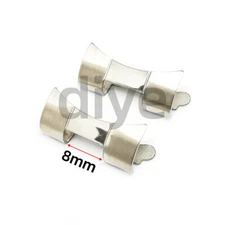 2Pcs Hollow Curved End Link 18 19 20 21 22mm Stainless Steel Watch Band Link