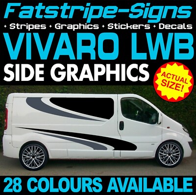 passend für Vauxhall (Opel) Vivaro LWB GRAFIK AUFKLEBER STREIFEN CAMPER VAN WOHNMOBIL